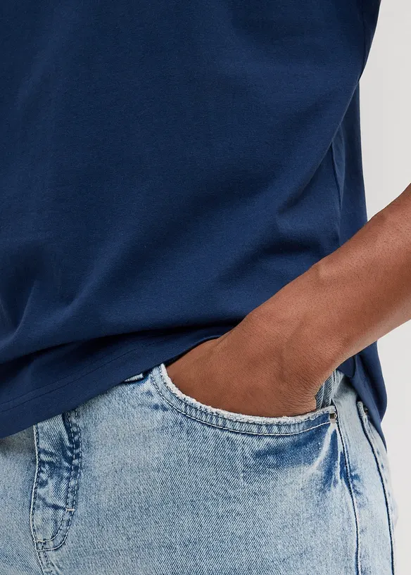 Lot de 2 T-shirts col V 100% coton, bonprix