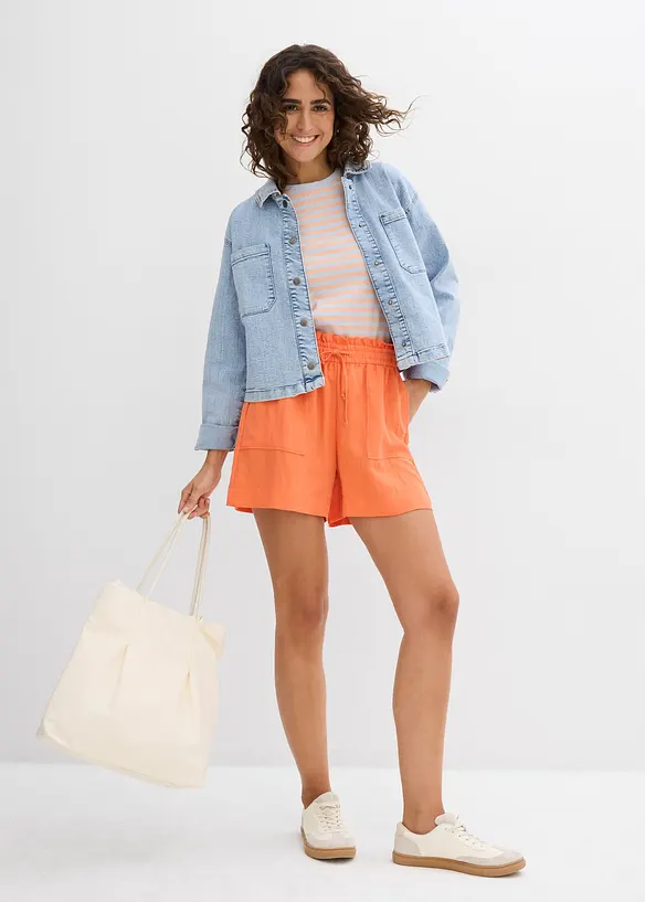 Paperbag-Shorts aus fließendem Lyocell-Mix, bonprix