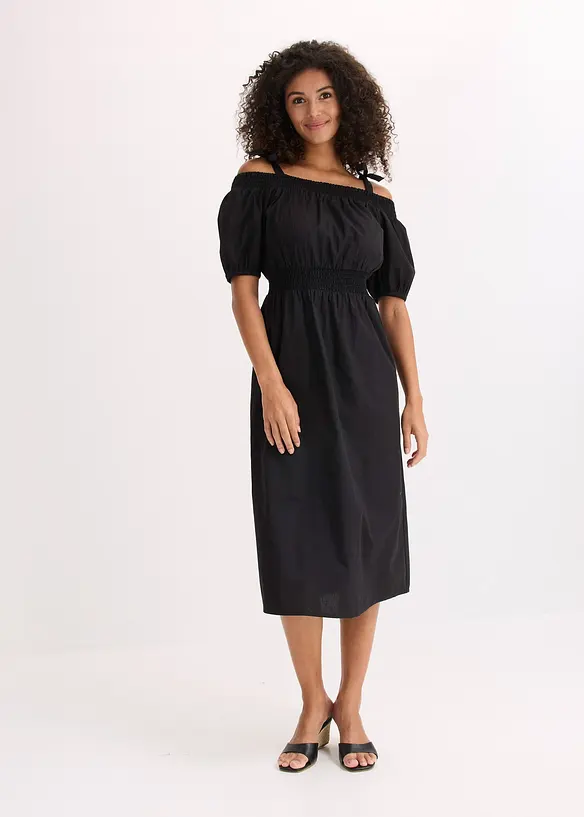 Robe col Bardot 100% coton, bonprix