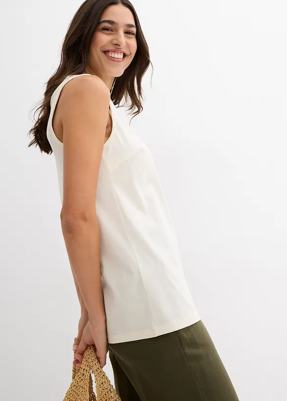 Lot de 2 tops 100% coton, bonprix