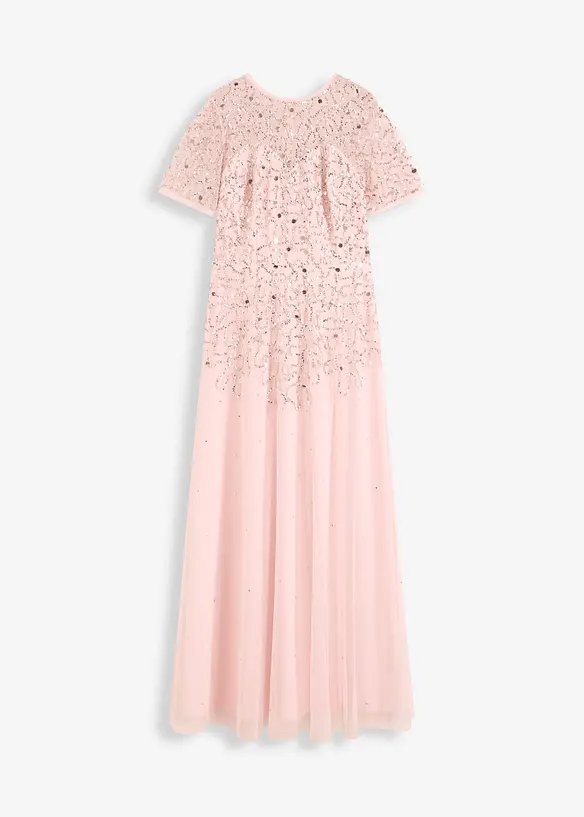Maxikleid aus zartem Tüll mit Paillettenstickerei, bonprix
