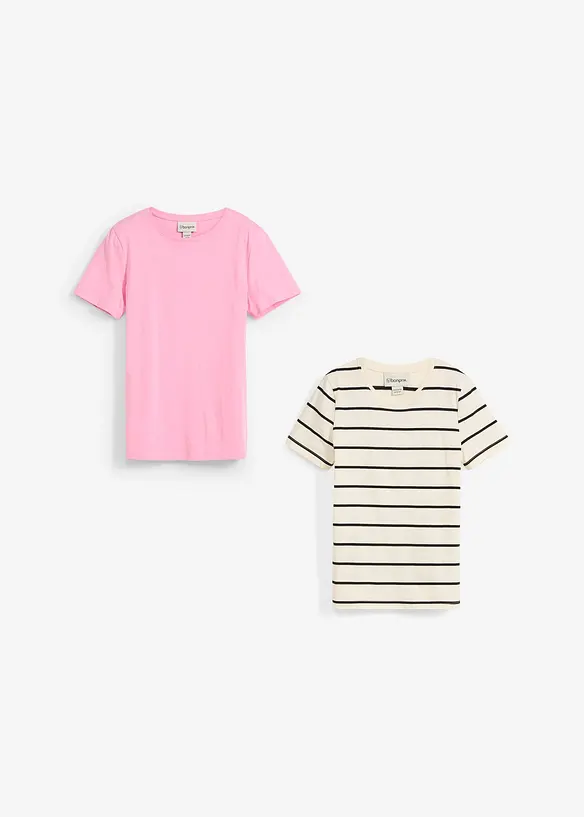 T-Shirt aus reiner Bio-Baumwolle (2er Pack), bonprix