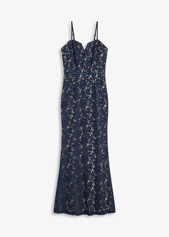 Spitzenkleid mit Trägern und Satin-Band, bonprix