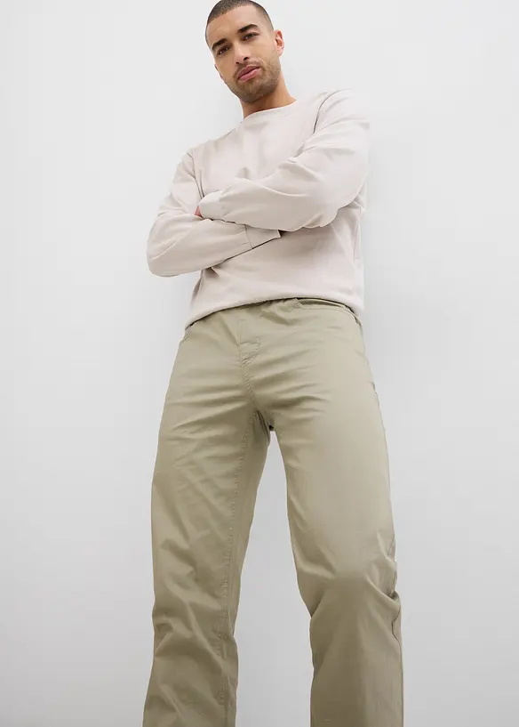 Pantalon droit extensible taille élastiquée, regular, bonprix