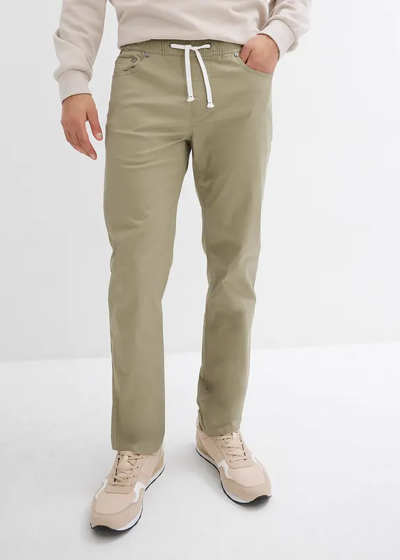 Pantalon droit extensible taille élastiquée, regular, bonprix