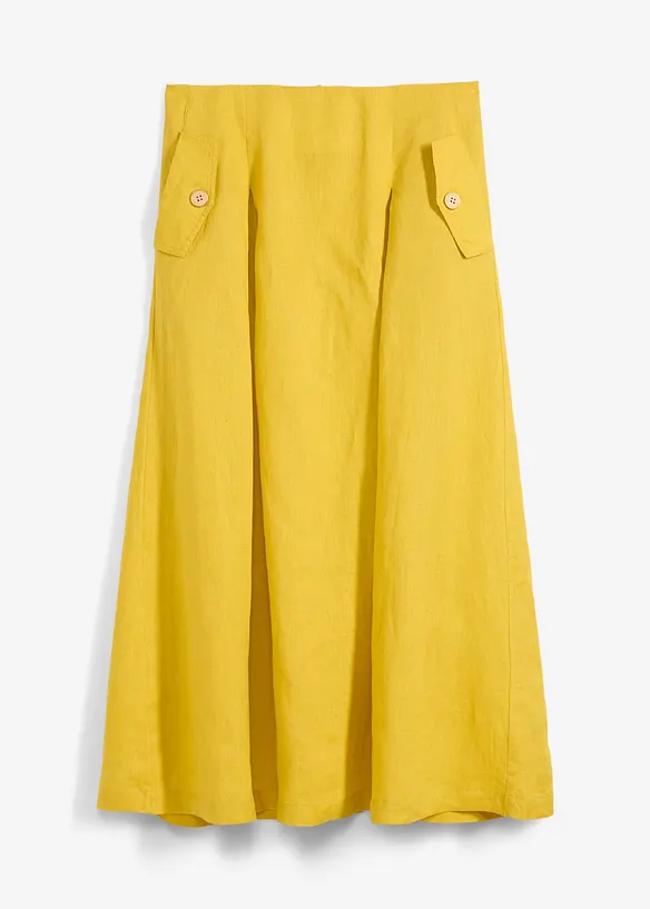 Jupe 100 % lin à plis creux, bonprix