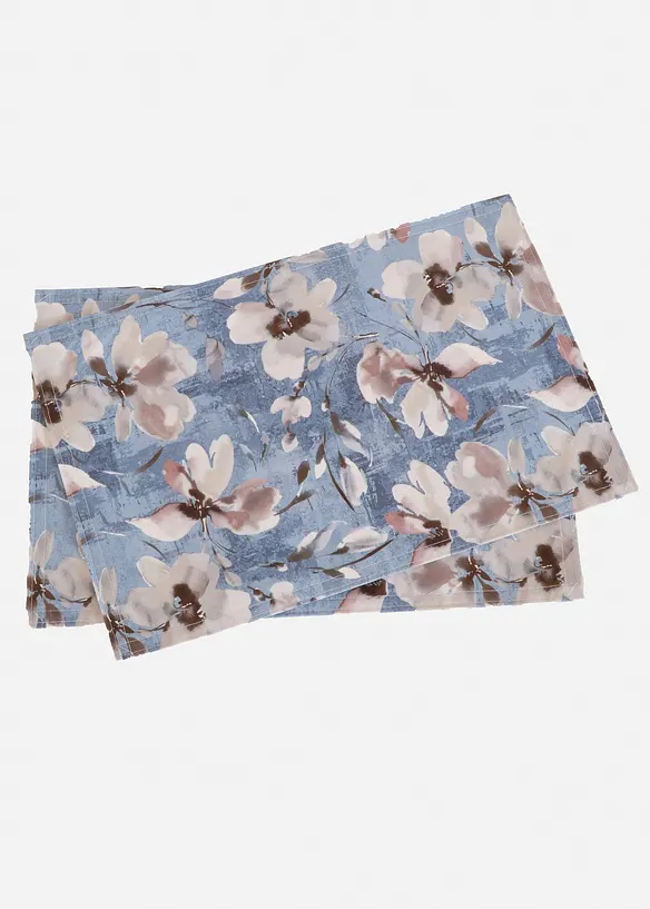 Lot de 2 sets de table à imprimé floral, bonprix