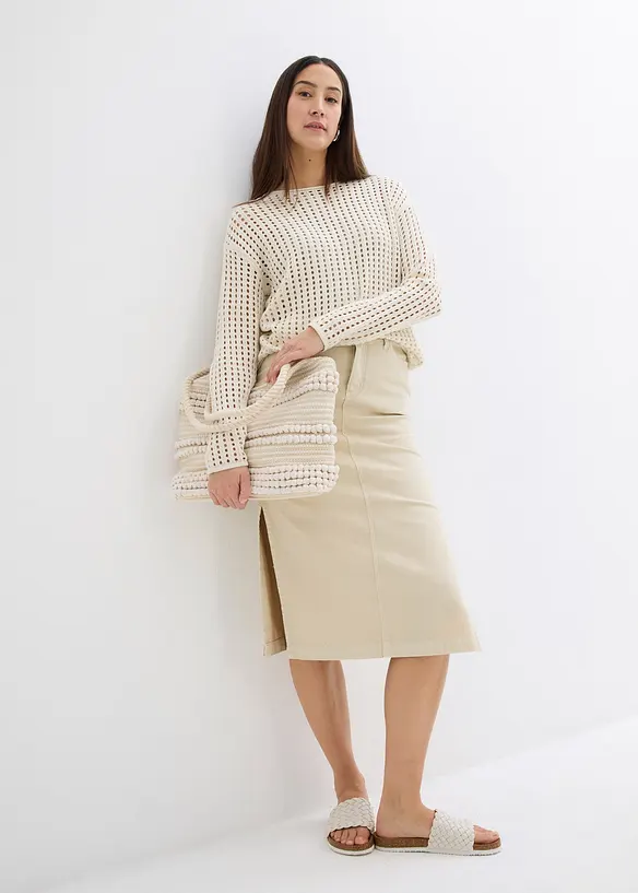 Pull en maille ajourée, bonprix