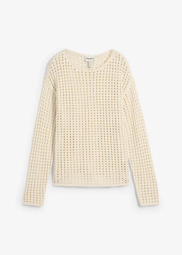 Pull en maille ajourée, bonprix
