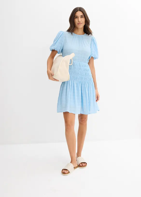 Robe courte smockée, bonprix