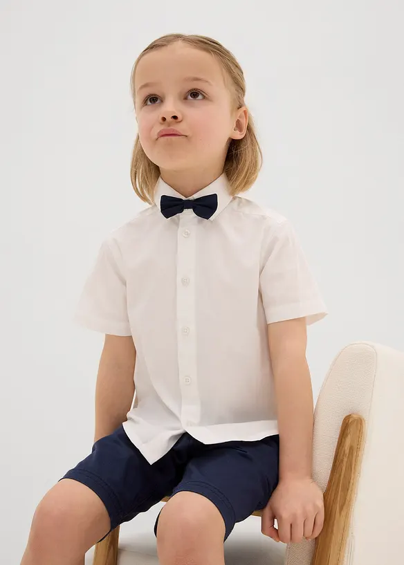 Chemise et n&oelig;ud papillon 100% coton (ens. 2 pces), bonprix