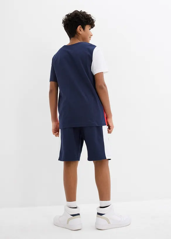 T-Shirt und Sweat-Bermuda (2-tlg.Set) aus reiner Bio-Baumwolle, bonprix