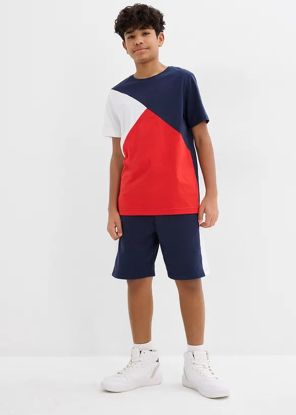 T-Shirt und Sweat-Bermuda (2-tlg.Set) aus reiner Bio-Baumwolle, bonprix