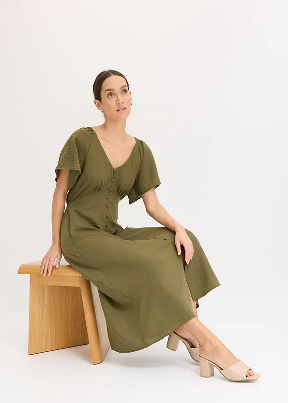 Robe midi aspect lin, bonprix