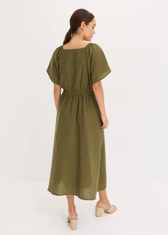 Robe midi aspect lin, bonprix