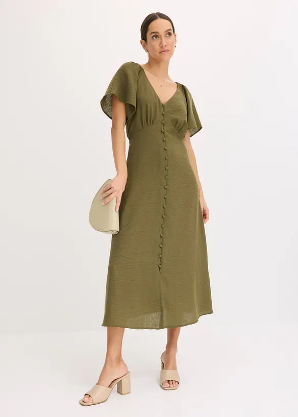 Robe midi aspect lin, bonprix