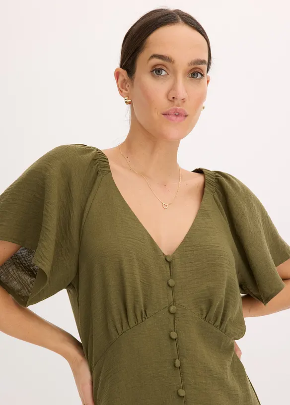 Robe midi aspect lin, bonprix