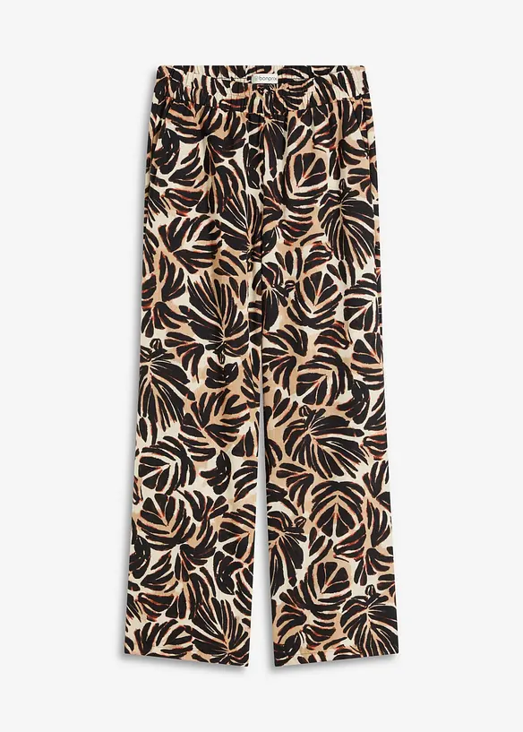 Pantalon palazzo, aspect lin, bonprix