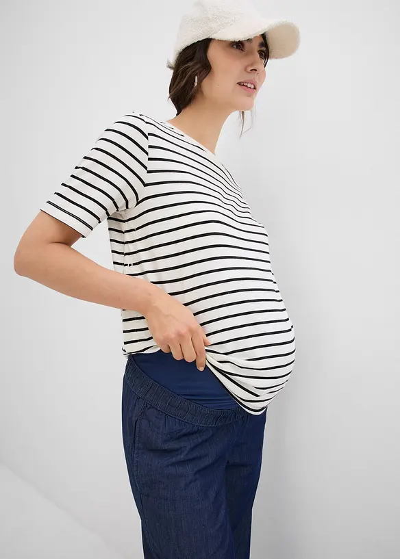 Jean de grossesse ample, 100% coton, longueur cheville, bonprix