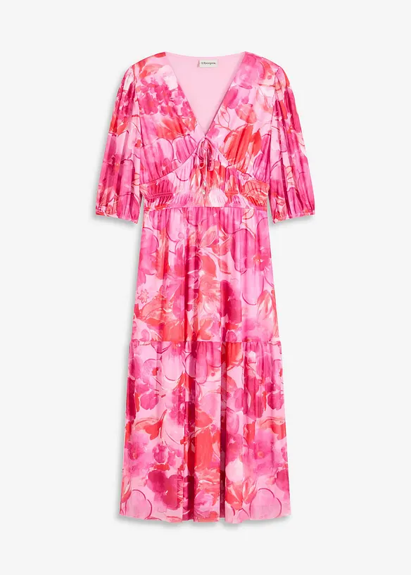 Robe midi en mesh imprimée, bonprix