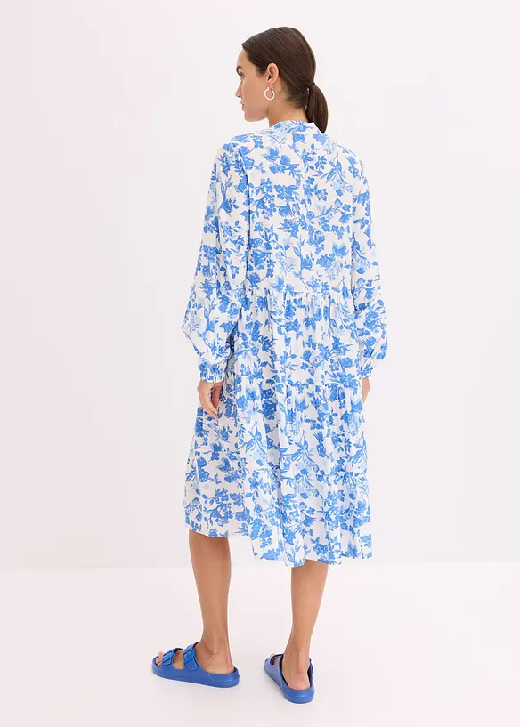 Robe à col Henley en viscose fluide, bonprix