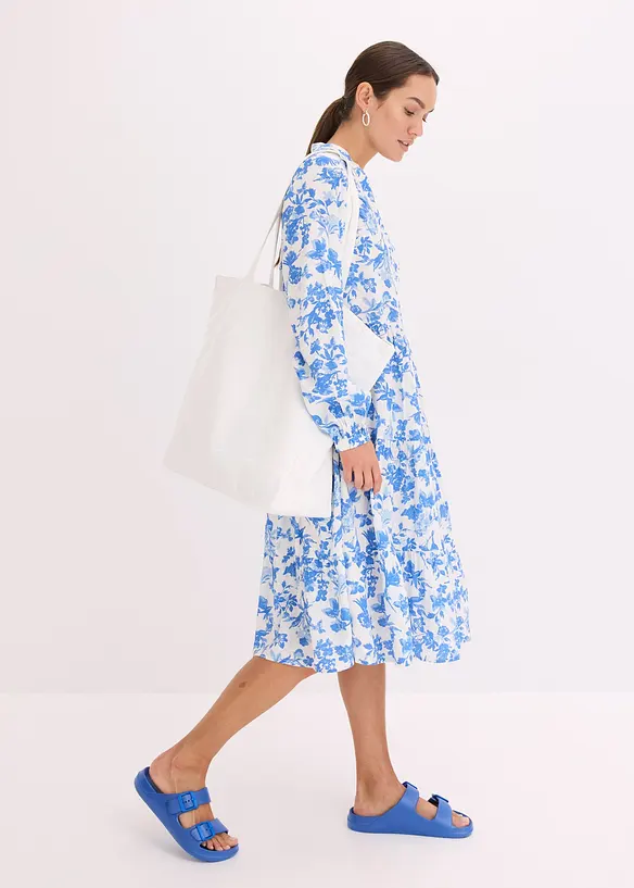 Robe à col Henley en viscose fluide, bonprix