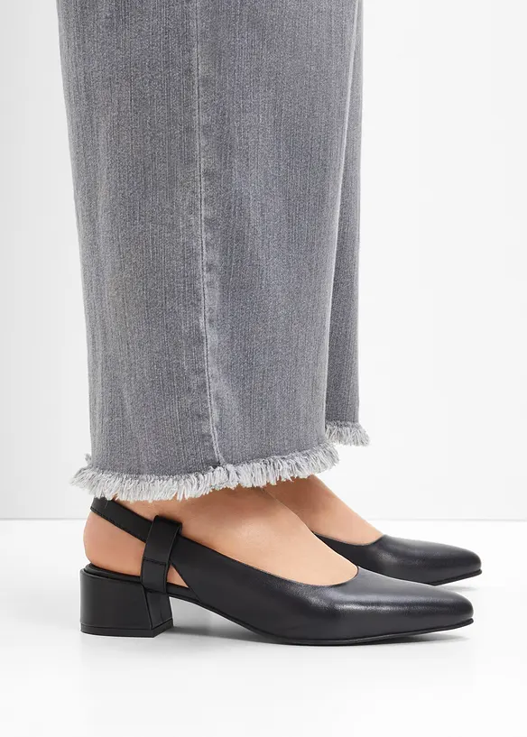 Escarpins slingback en cuir, bonprix