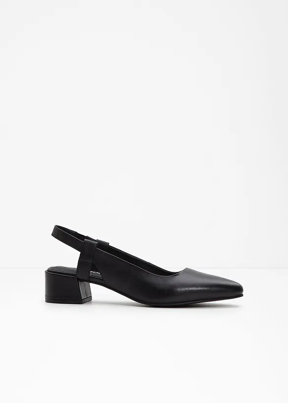 Escarpins slingback en cuir, bonprix