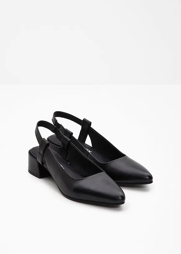 Escarpins slingback en cuir, bonprix
