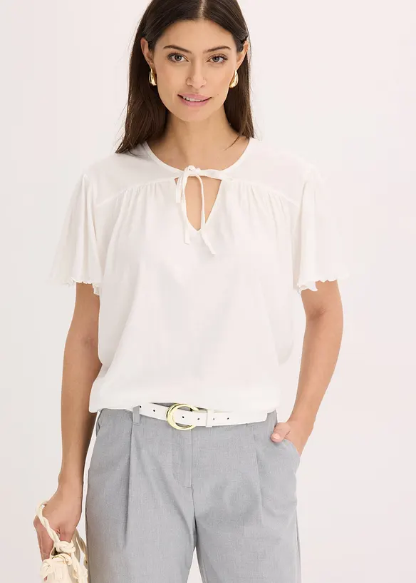 T-shirt avec lien à l'encolure, bonprix