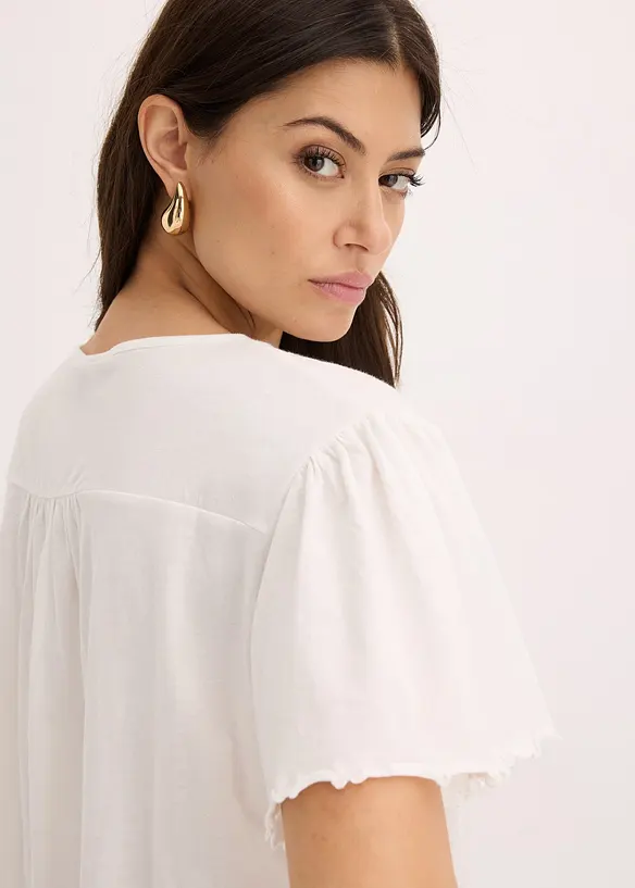 T-shirt avec lien à l'encolure, bonprix