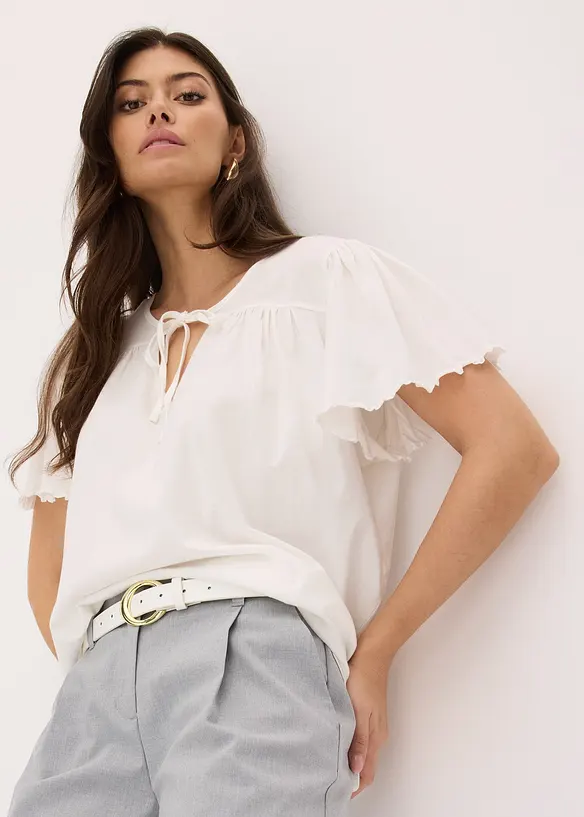 T-shirt avec lien à l'encolure, bonprix