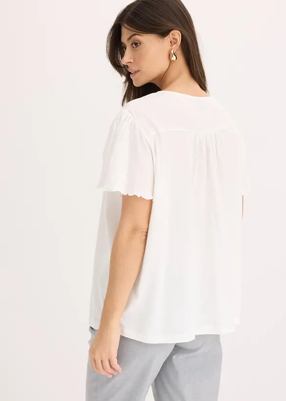 T-shirt avec lien à l'encolure, bonprix
