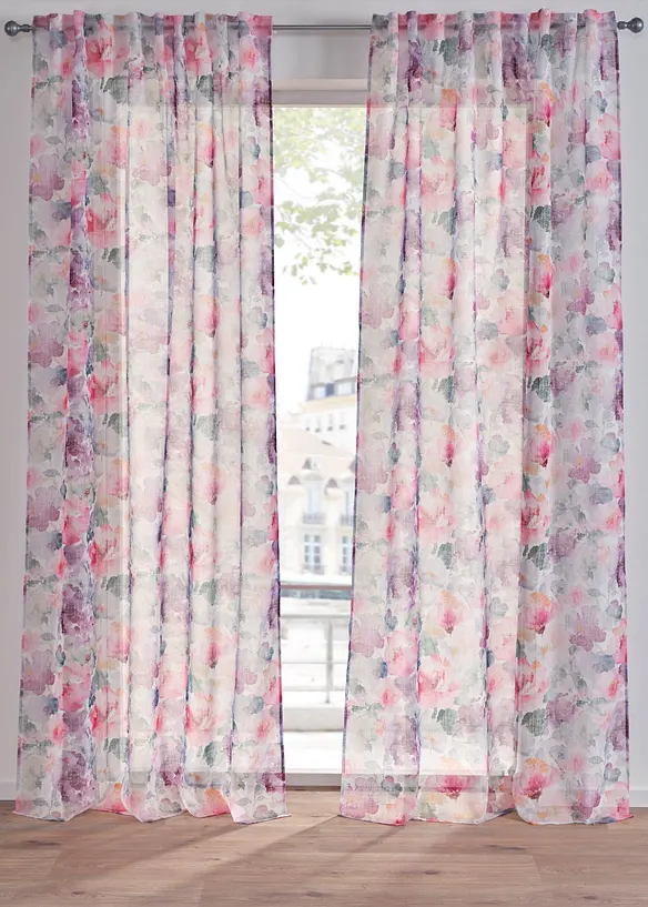 Voilage à imprimé floral (1 pce), bonprix