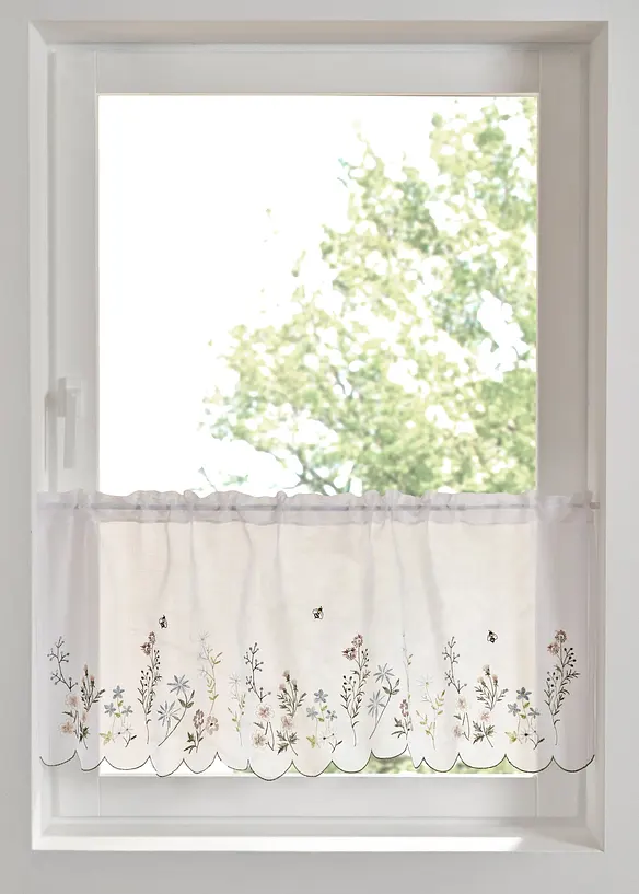 Brise-bise à broderie florale, bonprix