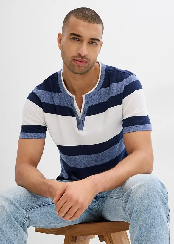 T-shirt col Henley manches courtes, bonprix