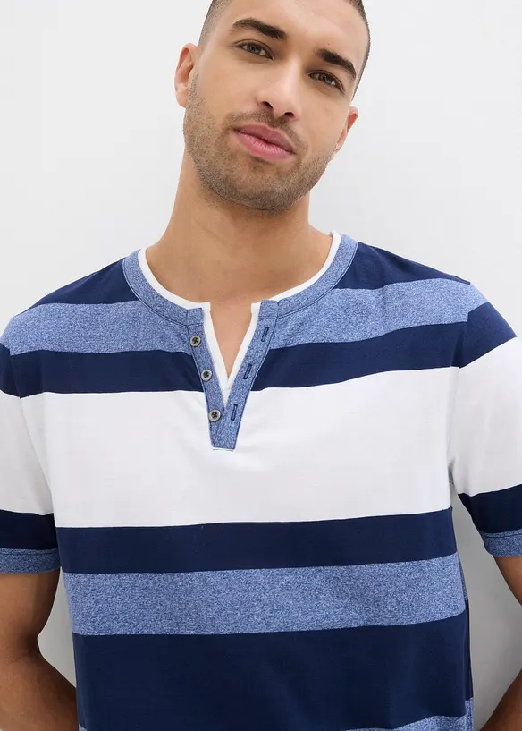 T-shirt col Henley manches courtes, bonprix