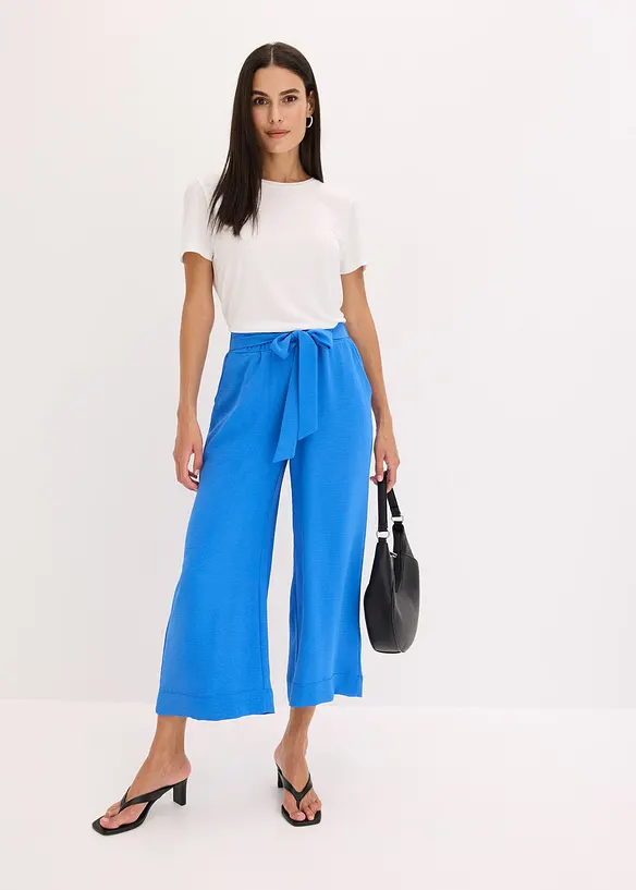 Jupe-culotte à taille élastiquée et revers, bonprix