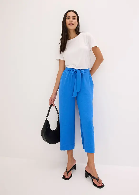 Jupe-culotte à taille élastiquée et revers, bonprix