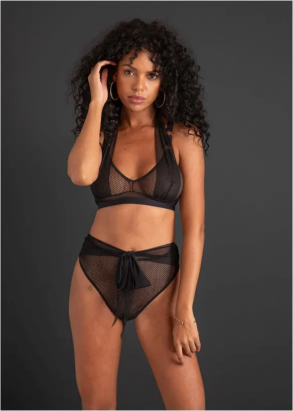 Soutien-gorge bralette et slip taille haute échancré (ens. 2 pces), bonprix