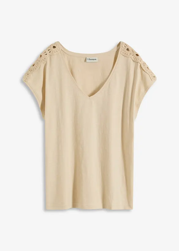 Shirt mit Häkeleinsätzen, bonprix