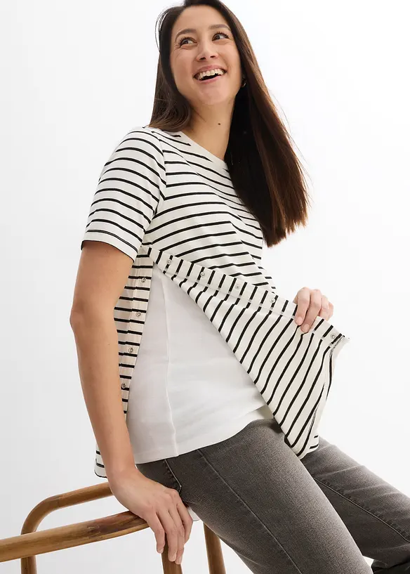2-in-1 Umstands- und Stillshirt aus Bio-Baumwolle, bonprix