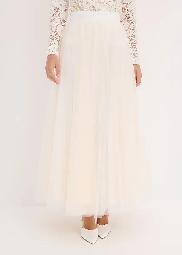 Jupe longue en tulle délicat, bonprix