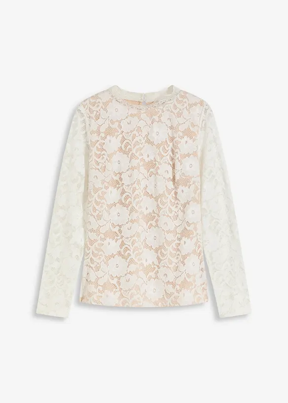 T-shirt manches longues en dentelle, bonprix