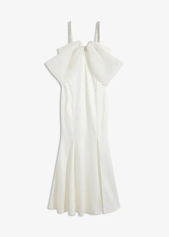 Brautkleid aus glänzendem Satin mit Strasssteinenverzierungen, bonprix