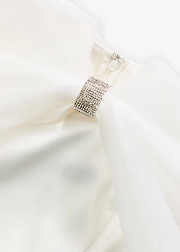 Brautkleid aus glänzendem Satin mit Strasssteinenverzierungen, bonprix