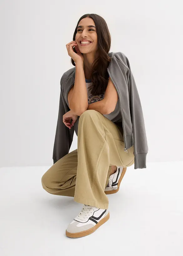 Pantalon fluide en lin mélangé, bonprix