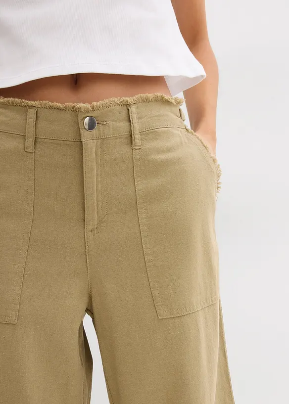 Pantalon fluide en lin mélangé, bonprix