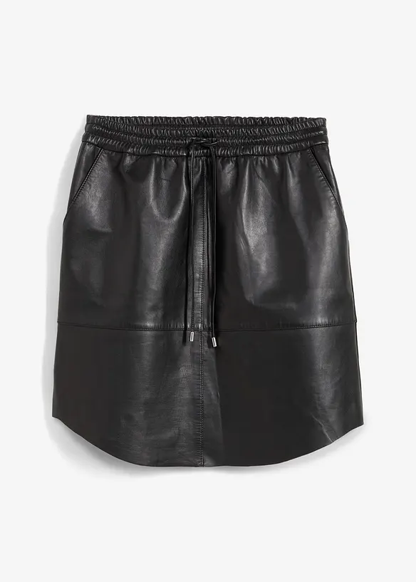 Jupe en cuir nappa d’agneau, bonprix