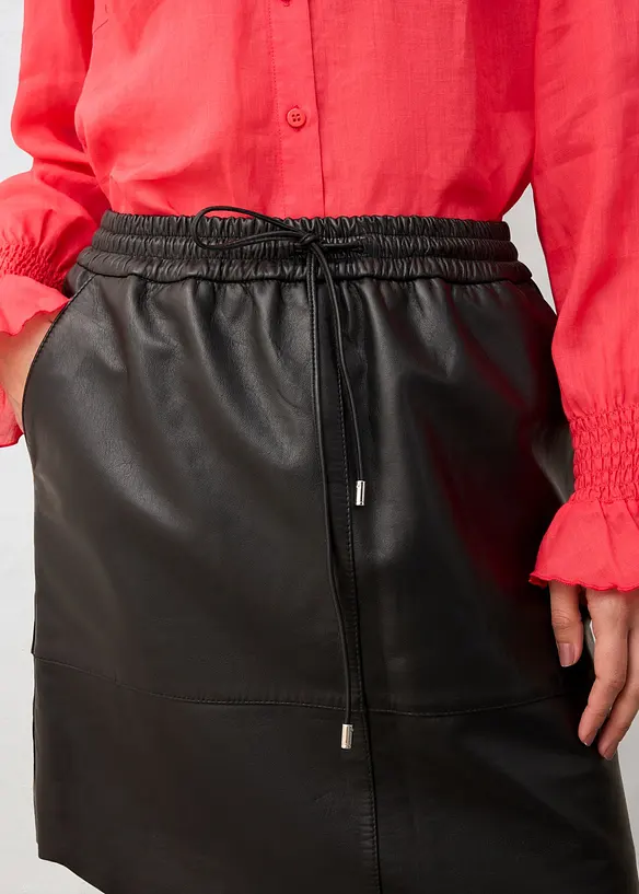 Jupe en cuir nappa d’agneau, bonprix